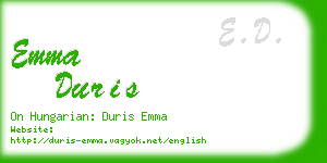 emma duris business card